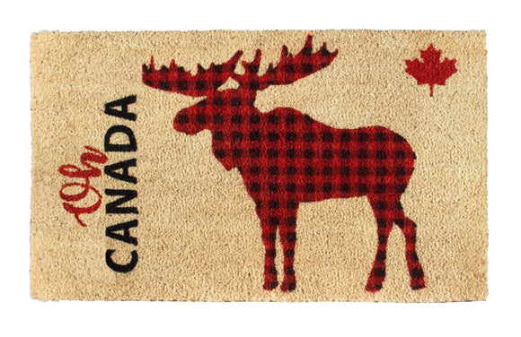 COIR MAT PLAID MOOSE 30X18