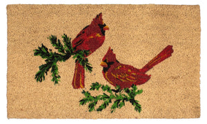 COIR MAT-XMAS CARDINALS